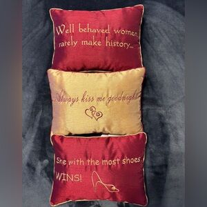 Elegant Red and Gold Decorative Pillows